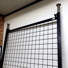 突っ張り式スチールメッシュパーテーション幅 91cm　2個の画像