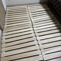 【美品】すのこベッド　ロール式　シングル&ダブルの画像