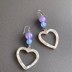 ジェイドハート樹脂ピアス（ピンク）の画像