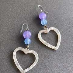 ジェイドハート樹脂ピアス（ピンク）の画像