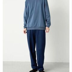 【未開封】GEO メンズスウェット上下セット ネイビー Lサイズ あったか 裏起毛の画像