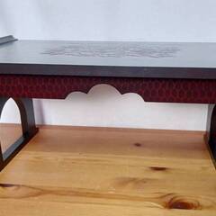 【S243】文机/鎌倉彫/花柄/折り畳み/昭和レトロ/伝統工芸/和室インテリアの画像