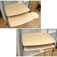 パソコンデスク 幅60×奥行55×高さ134cm 木製 ナチュラル 机 テーブル パソコンラック 札幌市 清田区 平岡の画像