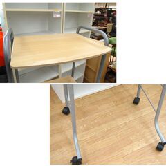 パソコンデスク 幅60×奥行55×高さ134cm 木製 ナチュラル 机 テーブル パソコンラック 札幌市 清田区 平岡の画像