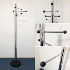 KOEKI ポールスタンド PS-11 弘益 メッキ仕様ハンガーラック 幅400×奥行330×高さ1830mm 高級モダン仕様コートハンガー 完成品の画像
