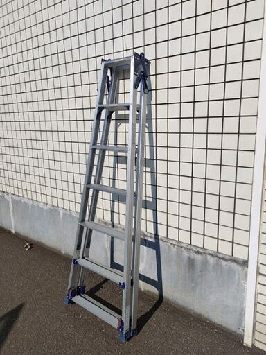 【商談中!!】ピカ はしご兼用脚立 SCL-210A ６段 1.82m～2.13ｍ 四脚アジャスト式 かるノビ はしご 脚立 梯子 下部操作脚伸縮 Pica 脚カバー付き 札幌 北20条店