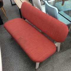 【ニトリのダイニングセット】 ダイニングセット　ニトリ　NITORI　リラックシリーズ　食卓テーブルセット　3人掛け　イス2脚　ベンチ1脚　布座面　：アイボリー/オレンジの画像