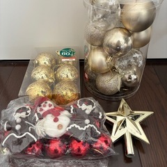 120センチ　クリスマスツリー　オーナメント　ライト　サンタ帽　セットの画像