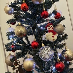 120センチ　クリスマスツリー　オーナメント　ライト　サンタ帽　セットの画像