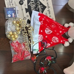 120センチ　クリスマスツリー　オーナメント　ライト　サンタ帽　セットの画像