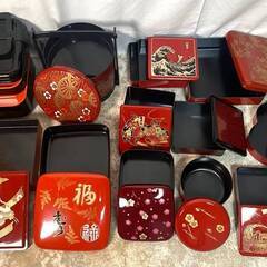 【M756】重箱/弁当箱/まとめ/計12点/丸重箱/三段重/二段重/ひょうたん型/お弁当箱/手提げ重箱/角重箱/種類色々/の画像