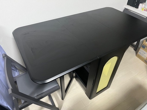 折りたたみダイニングテーブル、椅子2脚