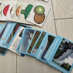 子供　知育　カード　食べ物、動物、乗り物　の画像