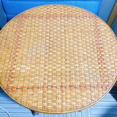 M607 ラタン 丸テーブル センターテーブル ナチュラルの画像