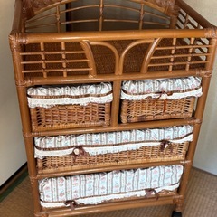 ラタン　収納　チェスト　ランドリーの画像