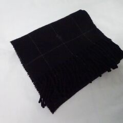 ( E-2 )POLO RALPH LAUREN ポロラルフローレン マフラー ブラック 黒 イタリア製 おしゃれ かっこいい 中古の画像