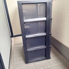 4段　収納ボックス　黒の画像