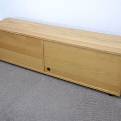 新札幌 / 無印良品 スタッキングキャビネット オーク材 ローボード AVボード テレビ台 テレビボード / No.3698の画像