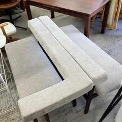 石2511-108 （株）シギヤマ家具工業 ダイニングテーブル＆ベンチセット ※バラ売り不可 テーブル幅調節可 中古の画像