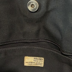 BEAMS カウレザー トートバッグ 黒 ビジネス/カジュアル兼用 大容量の画像