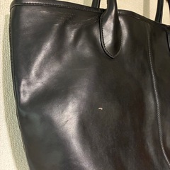 BEAMS カウレザー トートバッグ 黒 ビジネス/カジュアル兼用 大容量の画像