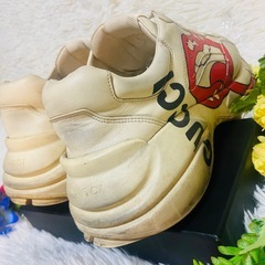 ヴィンテージ加工✨GUCCI✨グッチ✨スニーカー✨ライトン✨リップ✨レザー✨の画像