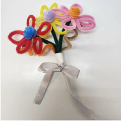 ハンドメイド モールフラワー モールアート 花束 フラワーブーケ インテリア 雑貨の画像