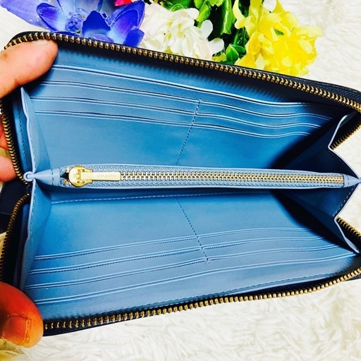 デニム✨COACH✨コーチ✨長財布✨ラウンドファスナー✨シグネチャー✨インディゴ