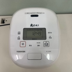 【引取】TOSHIBA IHジャー炊飯器 RC-10VRR 2021年製 5.5合炊きの画像
