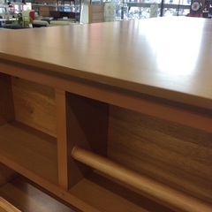 【伸長式のダイニングセット】 ダイニングセット　伸長式テーブル　食卓テーブルセット　イス2脚　マガジンラック付き　：ナチュラルの画像