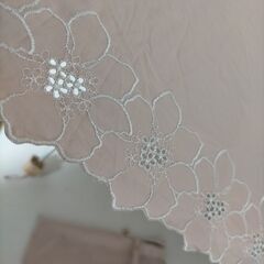 カシュネ cache nez グレースフラワー 刺繍 折りたたみ日傘 晴雨兼用 UVカット99%以上 遮光 遮熱 ピンク 上品 花柄 251106-7Tの画像