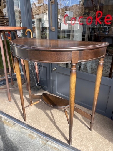 B7120【キツツキ】 コンソールテーブル サイドテーブル 花台 アンティーク