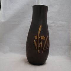 [1678] 木製 花瓶 ツボ  壺 茶色 軽量 フラワーベース の画像