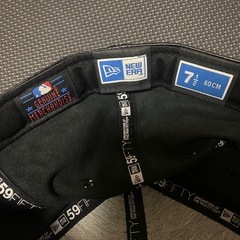 【Y00048】NEW ERA（ニューエラ）ベースボールキャップ　オールレザー　59FIFTY　LAロゴ　7 1/2(60cm)の画像