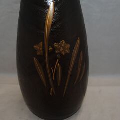 [1678] 木製 花瓶 ツボ  壺 茶色 軽量 フラワーベース の画像