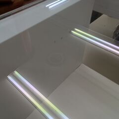 ★リユースのサカイつくば店★TK7178  ガラスローテーブル ホワイト H38×D40×W75 クリーニング済みの画像