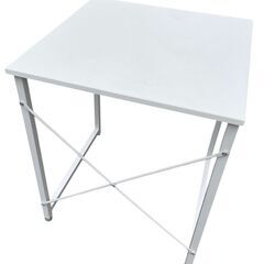 極美品 サンワダイレクト シンプルワークデスク モニターアーム対応 パソコンデスク ホワイトの画像