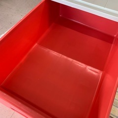 美原店 レトロ 衣装ケース 赤 押し入れ収納　衣類収納の画像