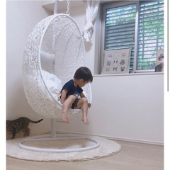 【お譲り先決定】ハンキングチェア　ホワイトの画像