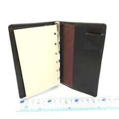 ブラック　黒　レイメイ藤井　システム手帳　ダヴィンチ　レザー　牛革　ミニ6穴の画像