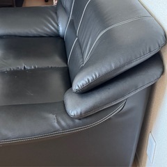 2人がけソファーブラックの画像