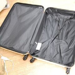 新品 HUNDRED キャリーケース Lサイズ 95L MCR-001 ハードケース ベージュ スーツケース キャスター付き キャリーバッグ 札幌市 清田区 平岡の画像