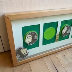 インテリア　 壁掛け　アート　額　 チンパンジー　猿の画像