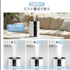 加湿器 大容量 乾燥防止 肌荒れ 花粉症対策 家庭　寝室　冬向けの画像