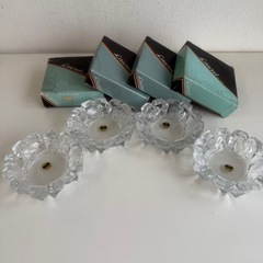 ガラス灰皿　4個セット　レトロ　箱付13cmの画像