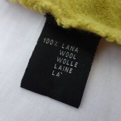 ( E-4 )agnes b. アニエスベー ストール マフラー ウール１００％ イエロー からし色 おしゃれ 中古の画像