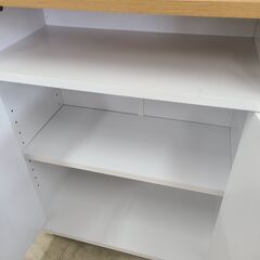 J1751【リユースのサカイ柏店】不二貿易　キャスター付き収納棚　KC-8073　ホワイト　クリーニング済　参考価格10,740円の画像