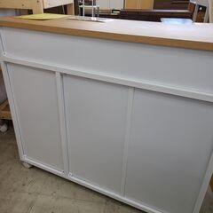 J1751【リユースのサカイ柏店】不二貿易　キャスター付き収納棚　KC-8073　ホワイト　クリーニング済　参考価格10,740円の画像