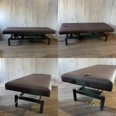 手動昇降 マッサージベッド 整体ベッド 施術ベッド エステベッド ブラウンの画像