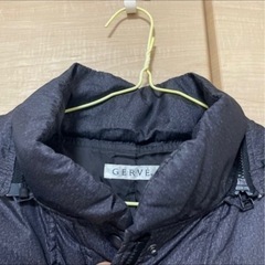 ダウンコート　ＭよりのＬ　ロング丈　ダークグレーの画像